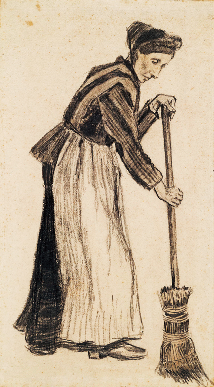  文森特·威廉·梵高  Vincent Willen Van Gogh —— 拿笤帚的女人